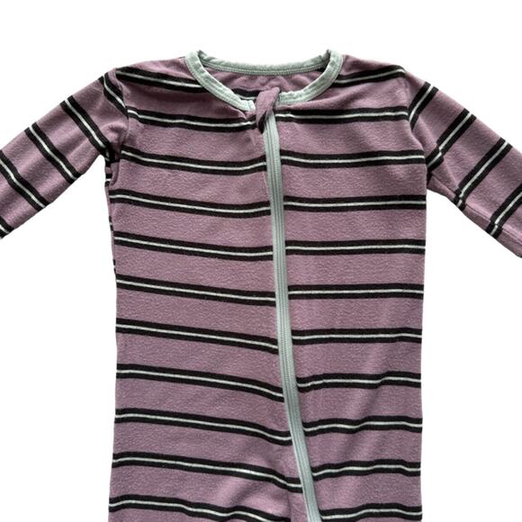 Kickee Pants Footie Sleeper In Elderberry Kenya Stripe - Picture 2 of 5